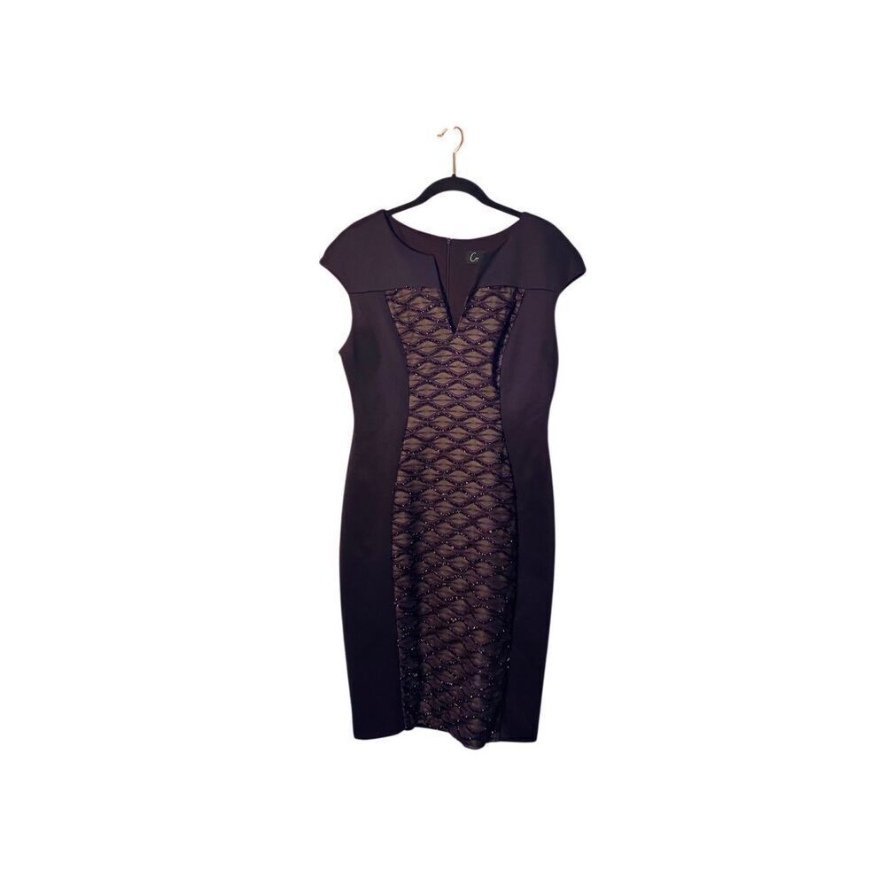Connected apparel, women’s Merlot, glitter cap sleeve sheath dress, size 8